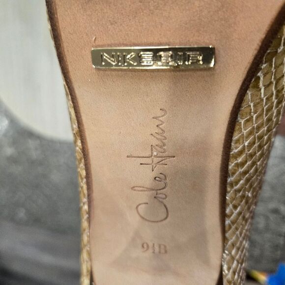 🐢 Cole Haan Carma Air Croc Embossed Pumps Size 9.5  3.25" heel - Picture 13 of 14